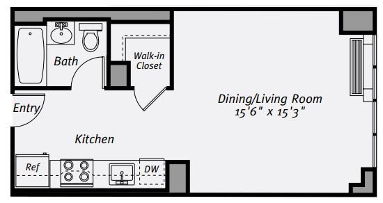 Studio 1 Bathroom Apartment for rent at Avalon Bowery Place in New York, NY
