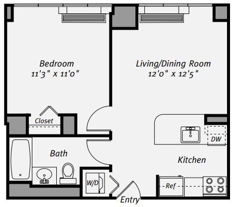 1 Bedroom 1 Bathroom Apartment for rent at Avalon Bowery Place in New York, NY