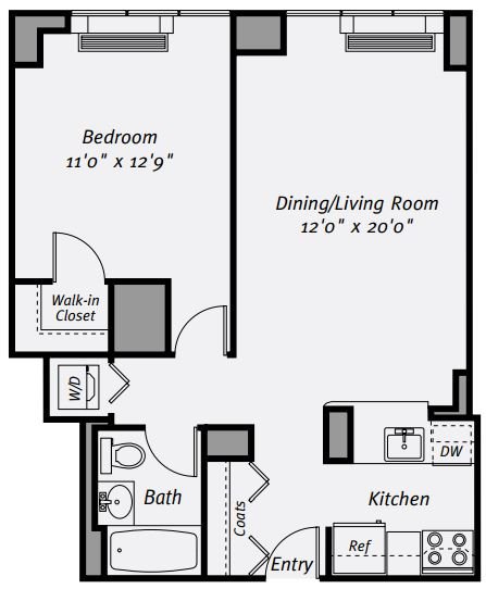 1 Bedroom 1 Bathroom Apartment for rent at Avalon Bowery Place in New York, NY