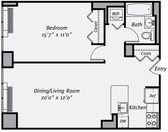 1 Bedroom 1 Bathroom Apartment for rent at Avalon Bowery Place in New York, NY