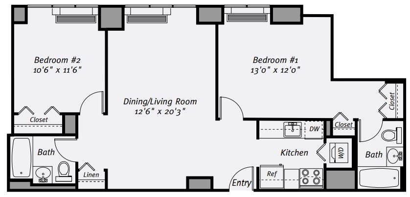 2 Bedrooms 2 Bathrooms Apartment for rent at Avalon Bowery Place in New York, NY