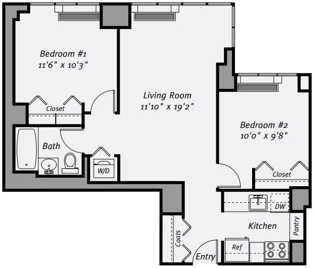 2 Bedrooms 1 Bathroom Apartment for rent at Avalon Bowery Place in New York, NY