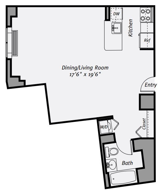1 Bedroom 1 Bathroom Apartment for rent at Avalon Bowery Place in New York, NY
