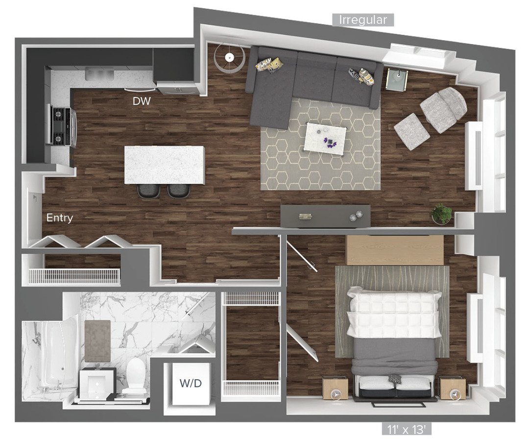1 Bedroom 1 Bathroom Apartment for rent at Avalon Bowery Place in New York, NY
