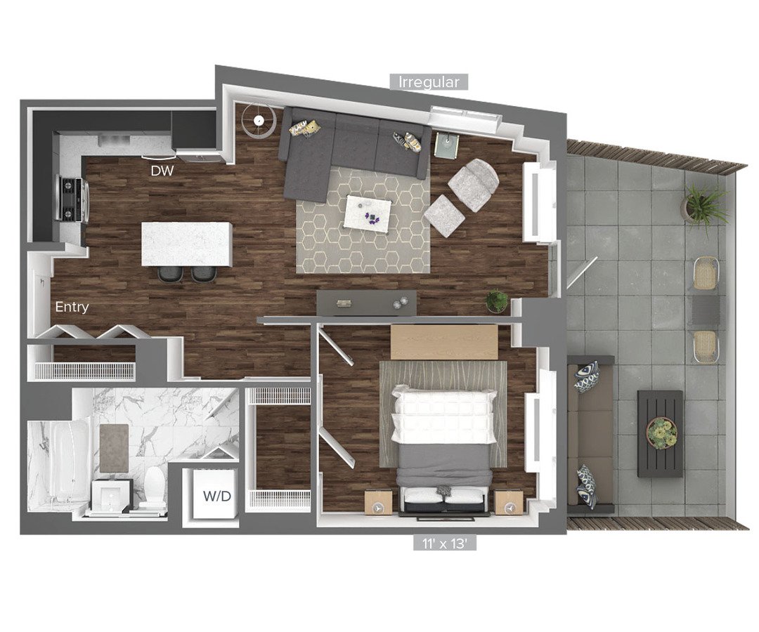 1 Bedroom 1 Bathroom Apartment for rent at Avalon Bowery Place in New York, NY