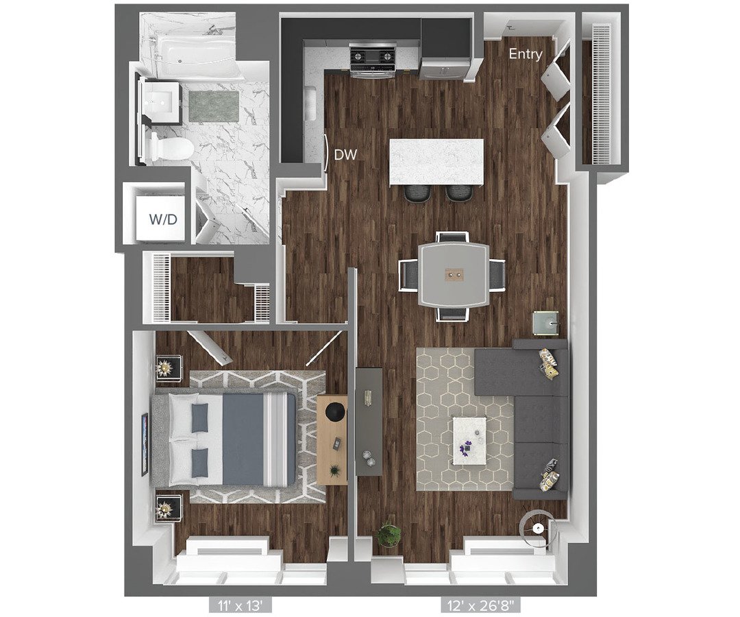 1 Bedroom 1 Bathroom Apartment for rent at Avalon Bowery Place in New York, NY