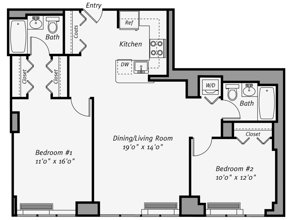 2 Bedrooms 2 Bathrooms Apartment for rent at Avalon Bowery Place in New York, NY