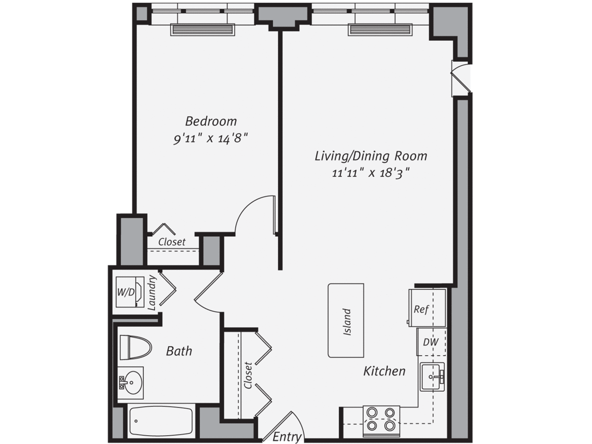 1 Bedroom 1 Bathroom Apartment for rent at Avalon Bowery Place in New York, NY