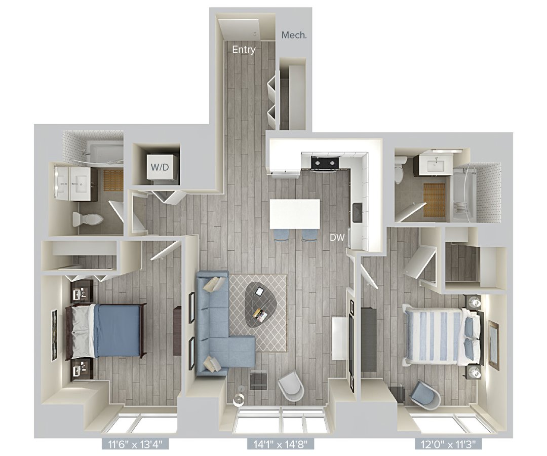 2 Bedrooms 2 Bathrooms Apartment for rent at Avalon Brooklyn Bay in Brooklyn, NY