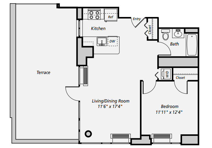 1 Bedroom 1 Bathroom Apartment for rent at AVA Fort Greene in Brooklyn, NY