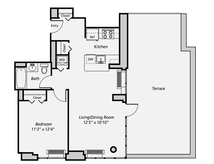 1 Bedroom 1 Bathroom Apartment for rent at AVA Fort Greene in Brooklyn, NY
