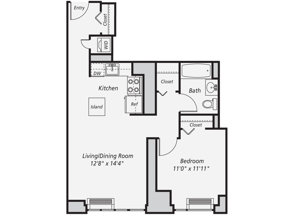 1 Bedroom 1 Bathroom Apartment for rent at AVA Fort Greene in Brooklyn, NY