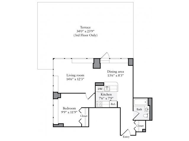 1 Bedroom 1 Bathroom Apartment for rent at Avalon Clinton in New York, NY
