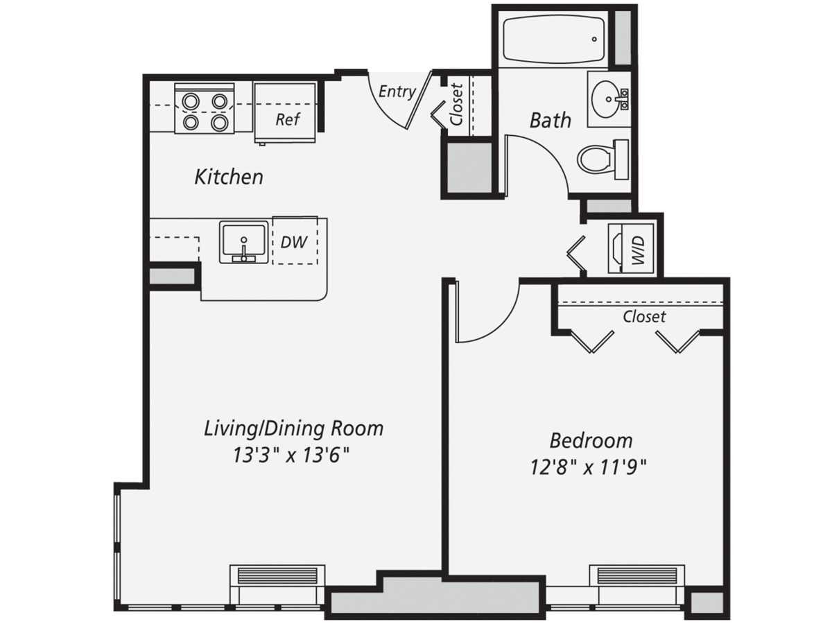 1 Bedroom 1 Bathroom Apartment for rent at AVA Fort Greene in Brooklyn, NY