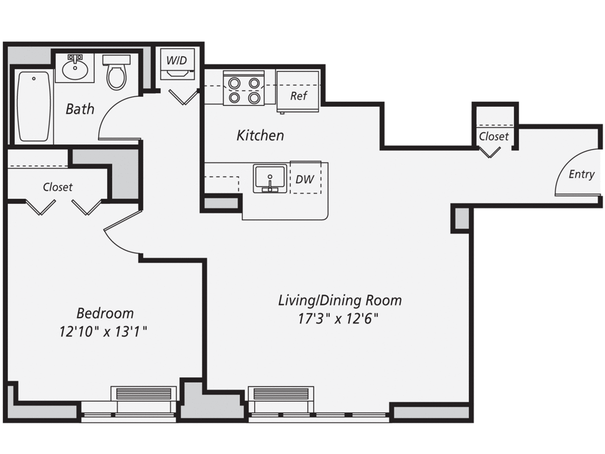 1 Bedroom 1 Bathroom Apartment for rent at AVA Fort Greene in Brooklyn, NY