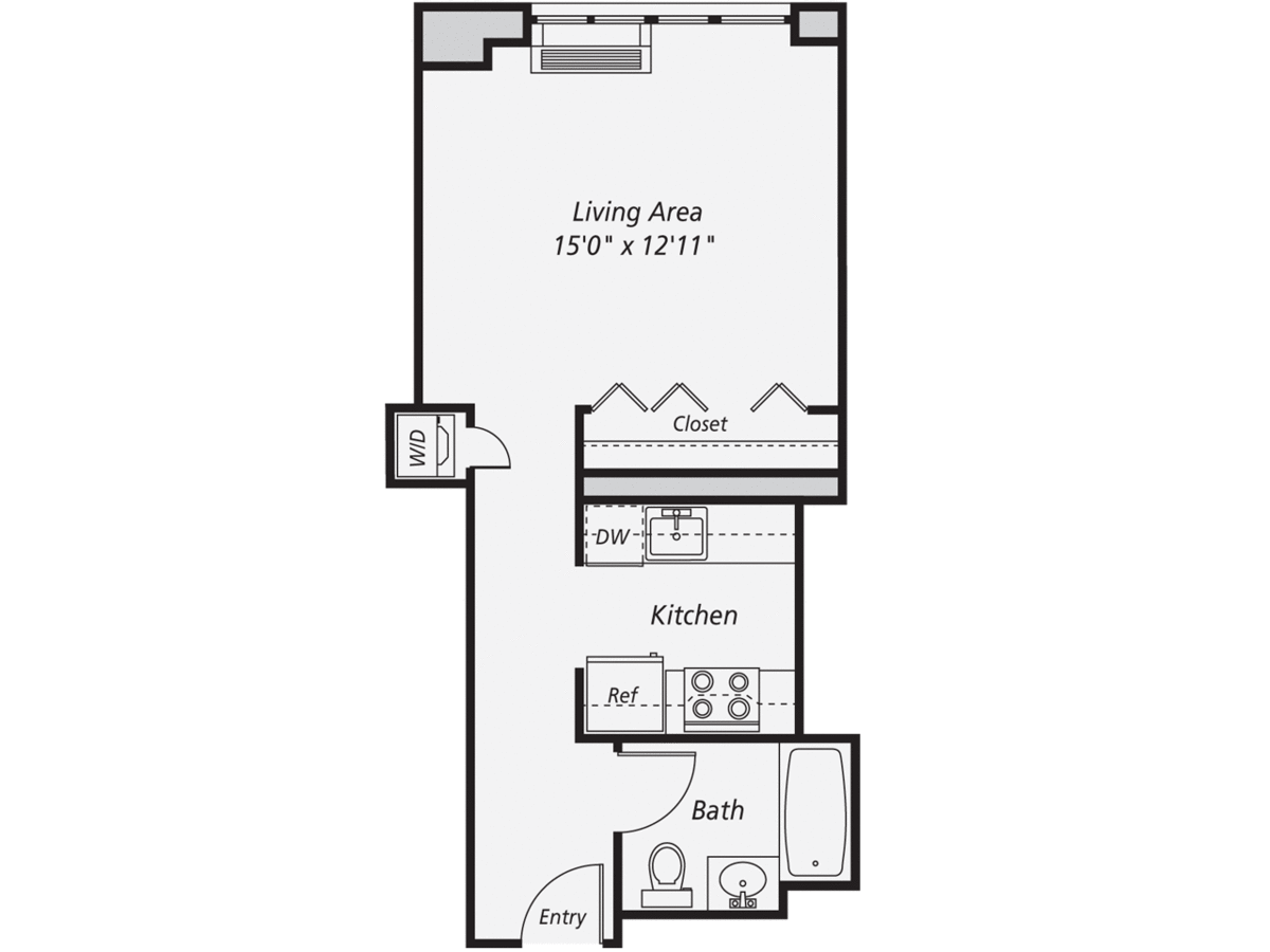 Studio 1 Bathroom Apartment for rent at AVA Fort Greene in Brooklyn, NY