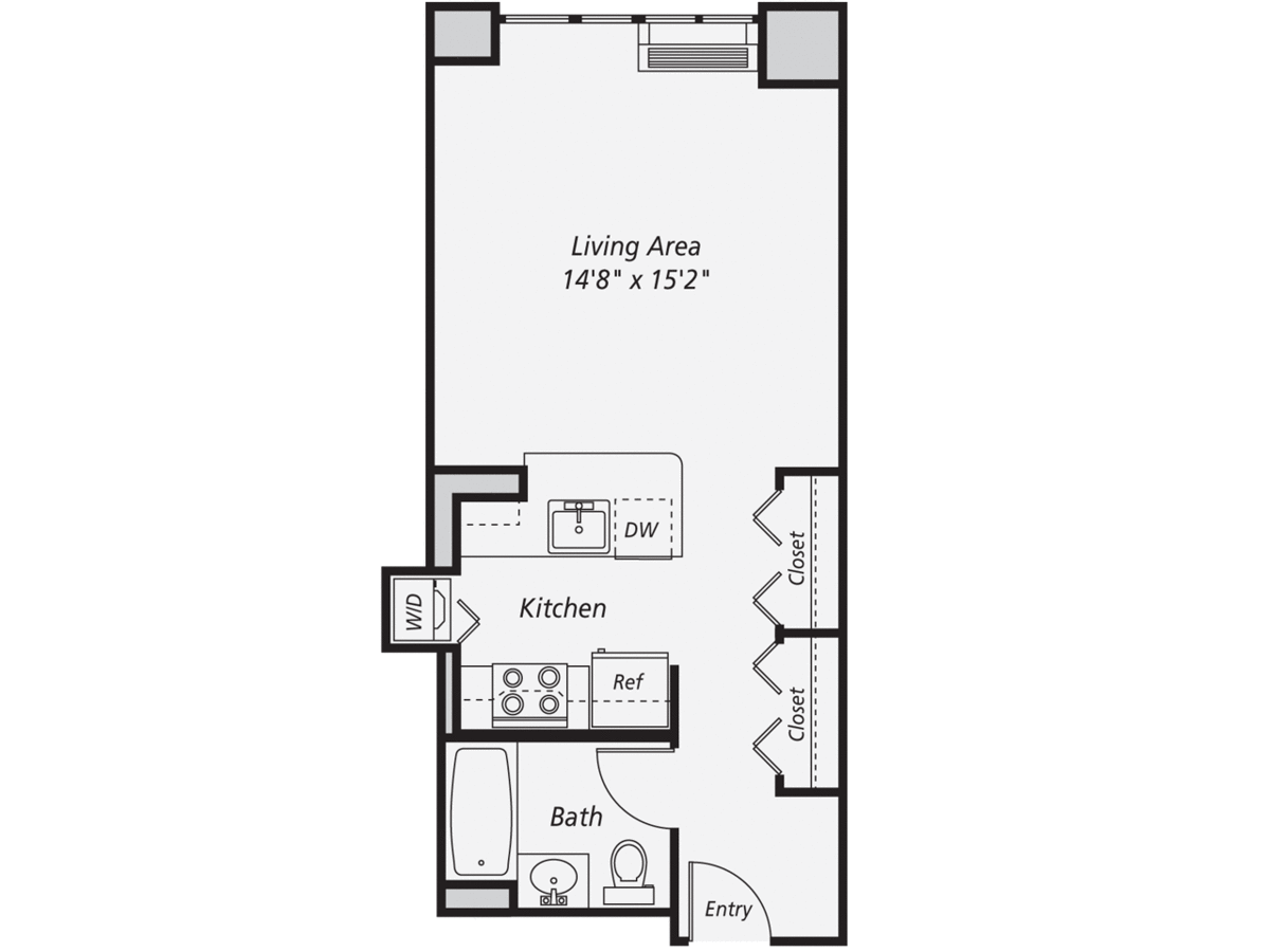 Studio 1 Bathroom Apartment for rent at AVA Fort Greene in Brooklyn, NY