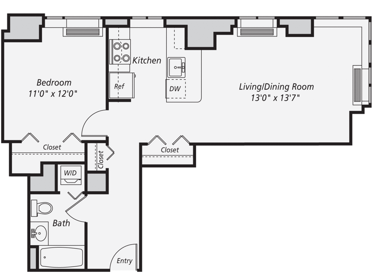 1 Bedroom 1 Bathroom Apartment for rent at AVA Fort Greene in Brooklyn, NY