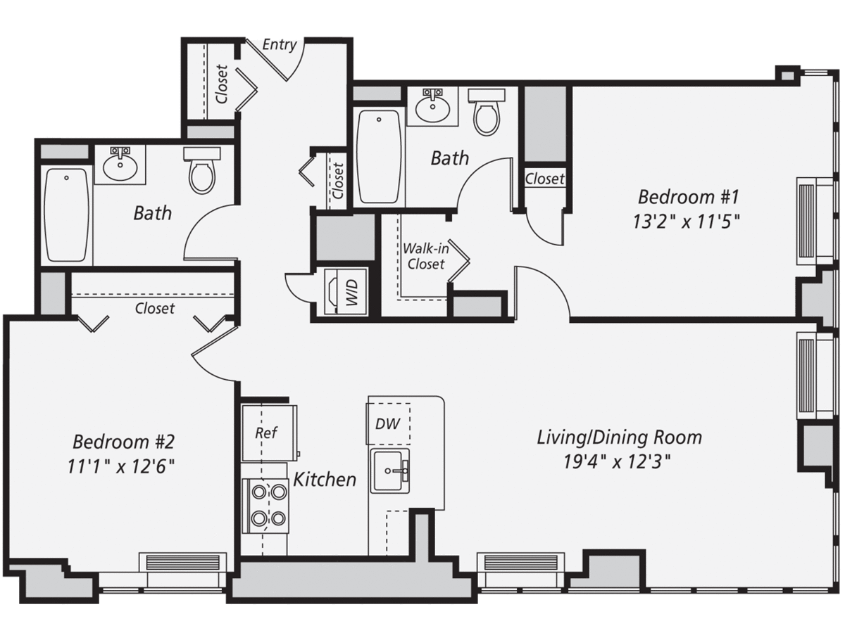 2 Bedrooms 2 Bathrooms Apartment for rent at AVA Fort Greene in Brooklyn, NY