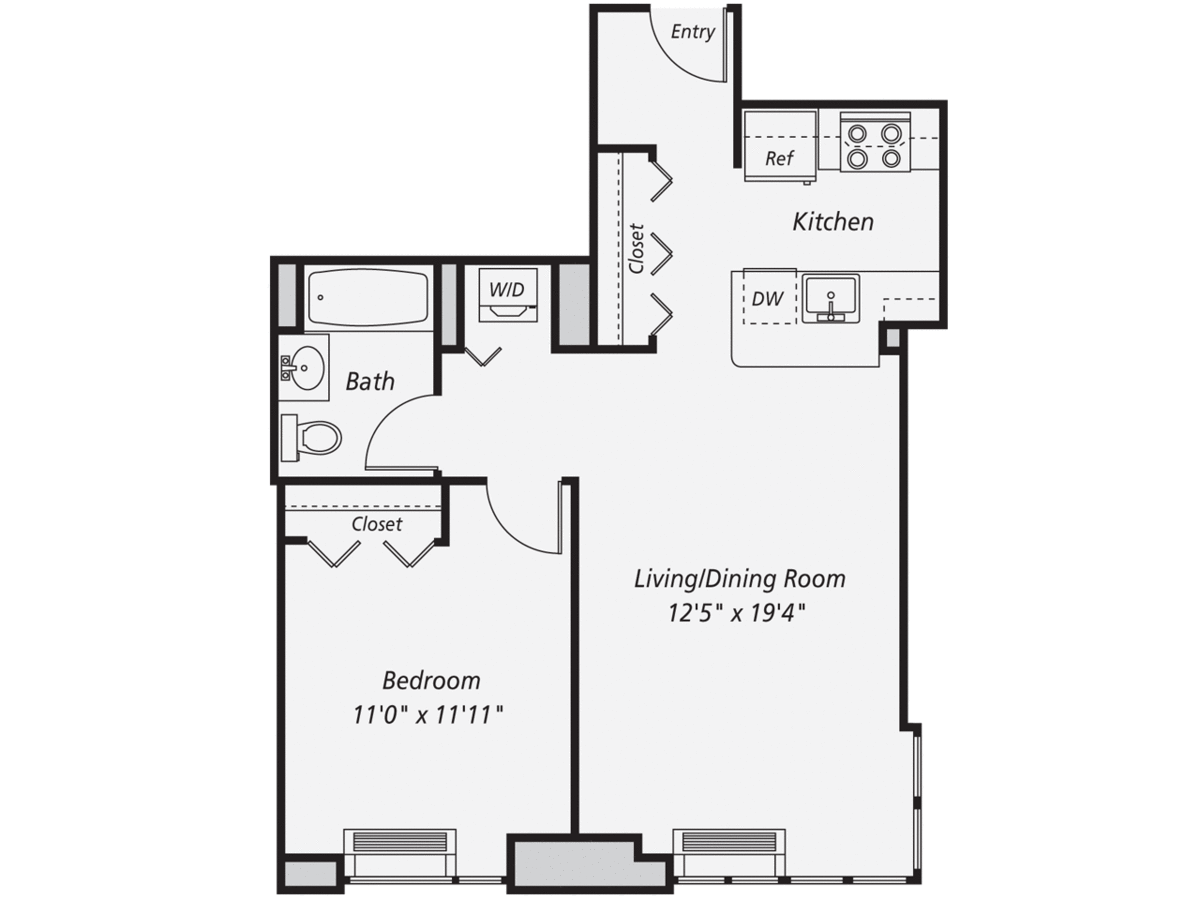 1 Bedroom 1 Bathroom Apartment for rent at AVA Fort Greene in Brooklyn, NY