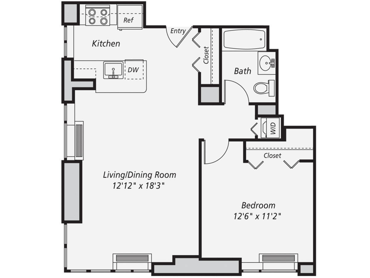 1 Bedroom 1 Bathroom Apartment for rent at AVA Fort Greene in Brooklyn, NY