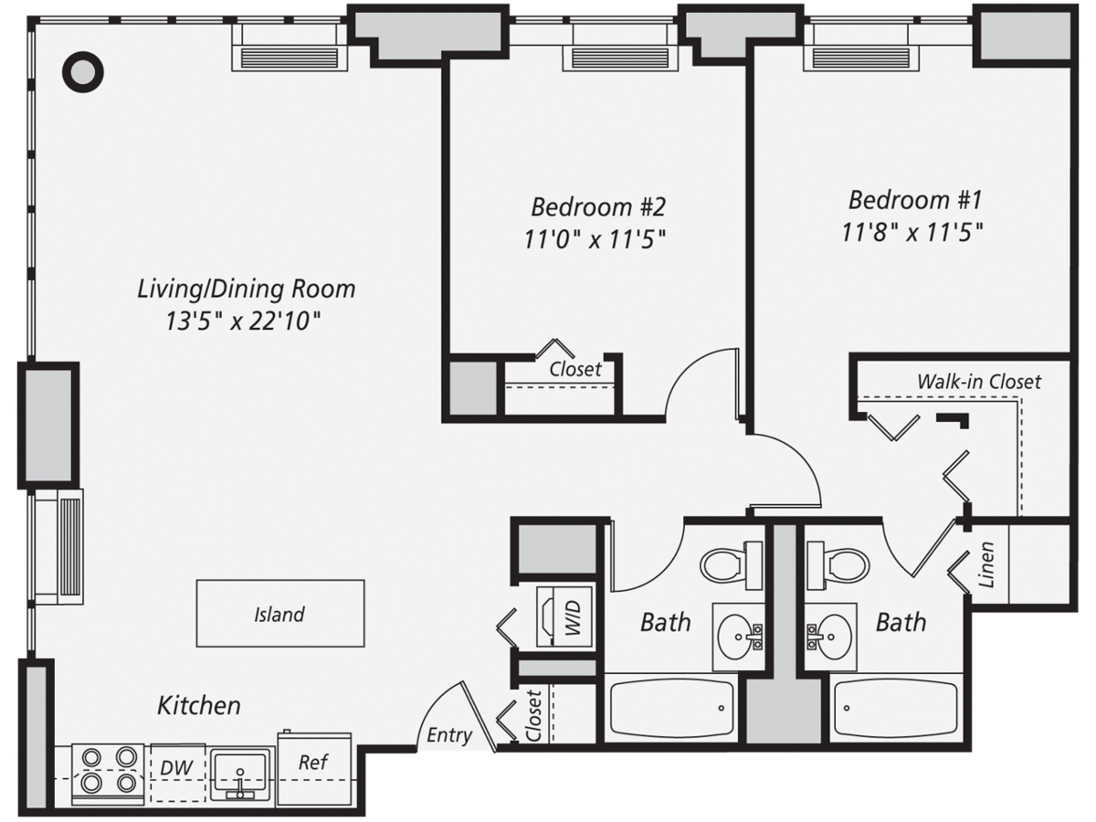 2 Bedrooms 2 Bathrooms Apartment for rent at AVA Fort Greene in Brooklyn, NY