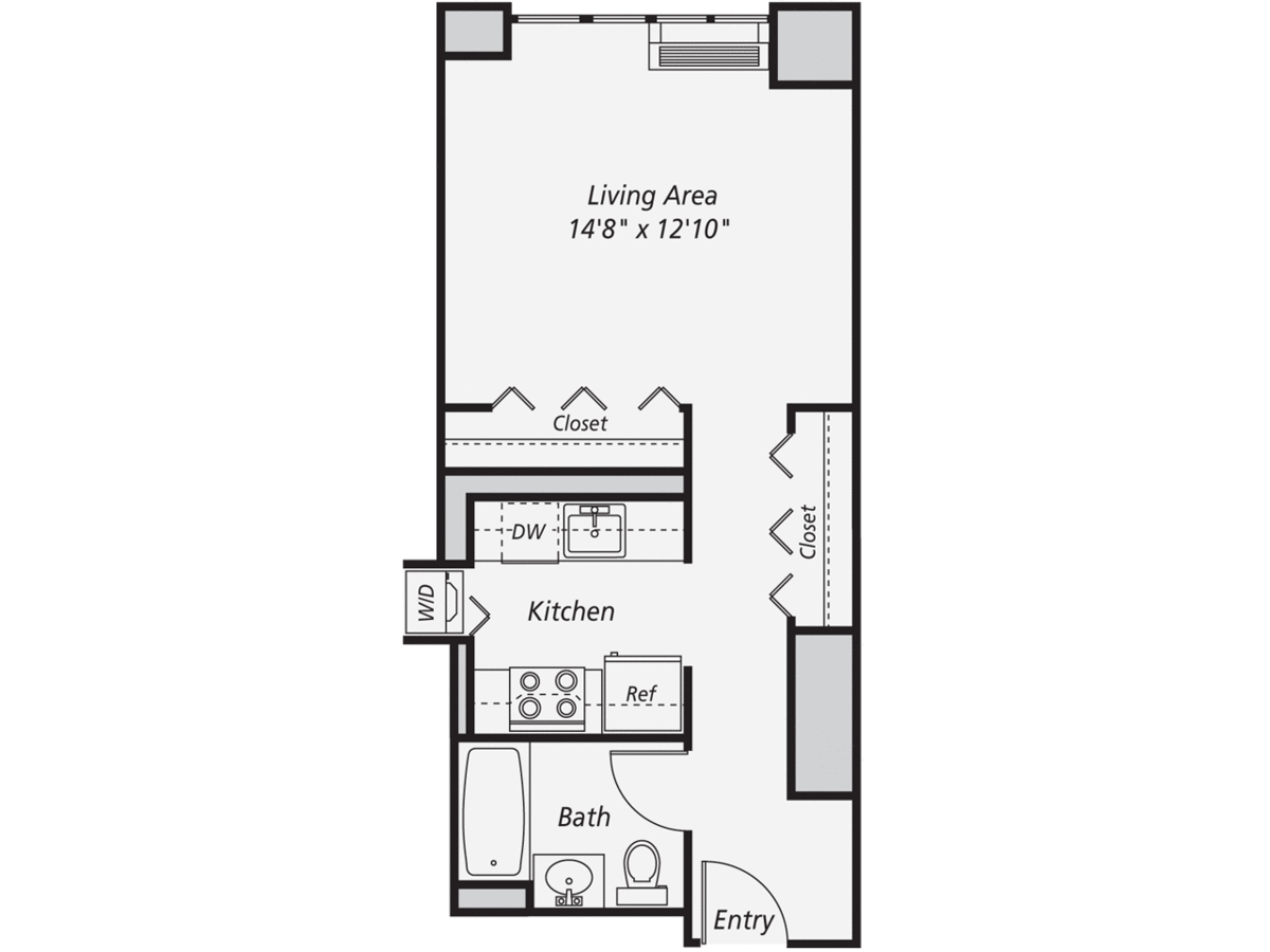 Studio 1 Bathroom Apartment for rent at AVA Fort Greene in Brooklyn, NY