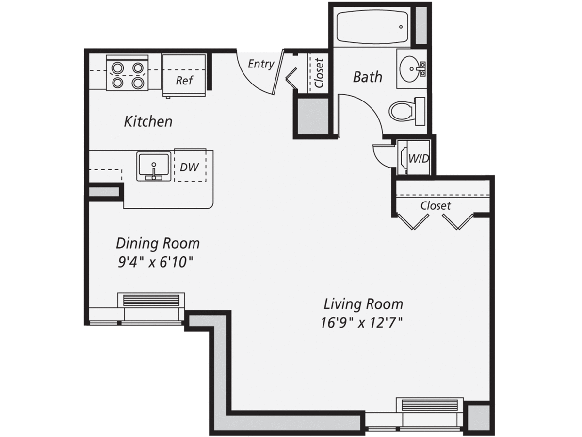 Studio 1 Bathroom Apartment for rent at AVA Fort Greene in Brooklyn, NY