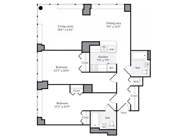 2 Bedrooms 2 Bathrooms Apartment for rent at Avalon Clinton in New York, NY