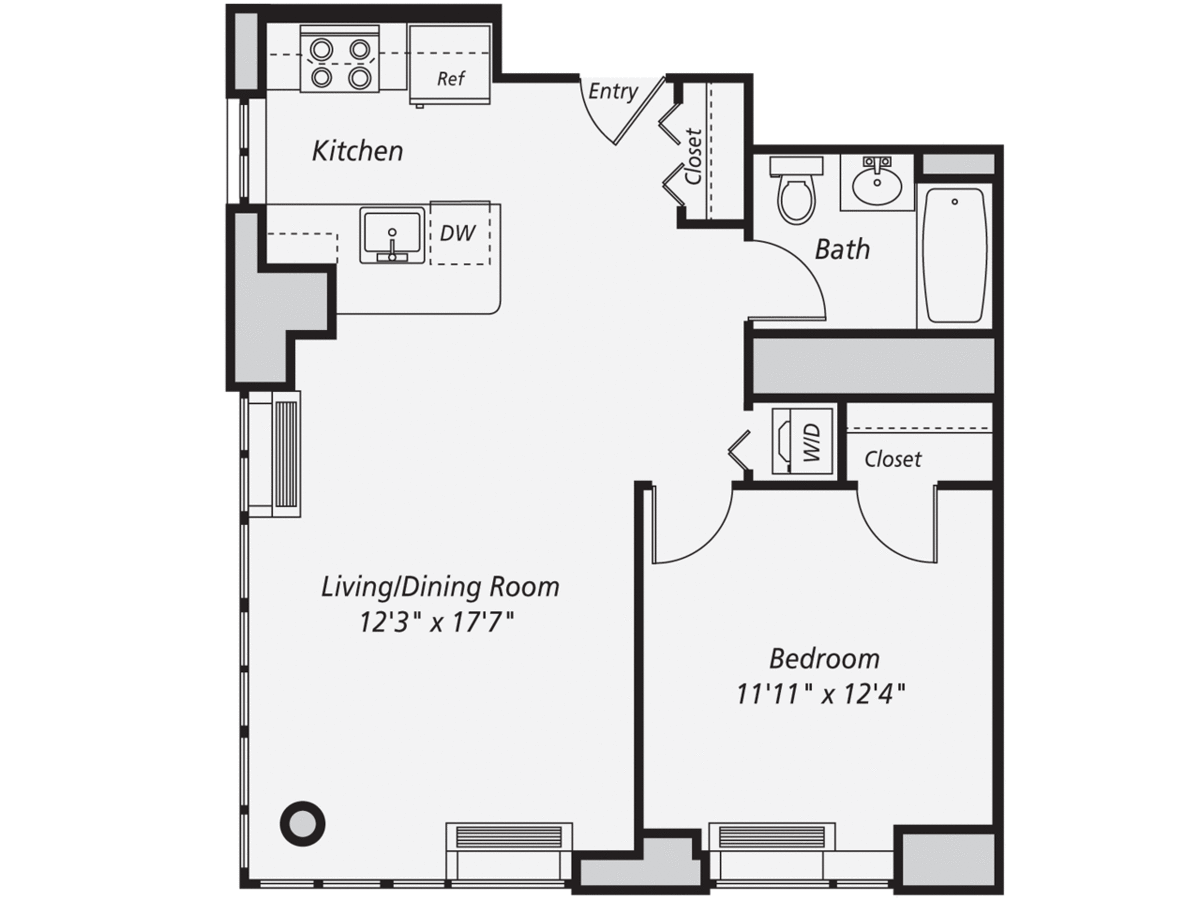 1 Bedroom 1 Bathroom Apartment for rent at AVA Fort Greene in Brooklyn, NY