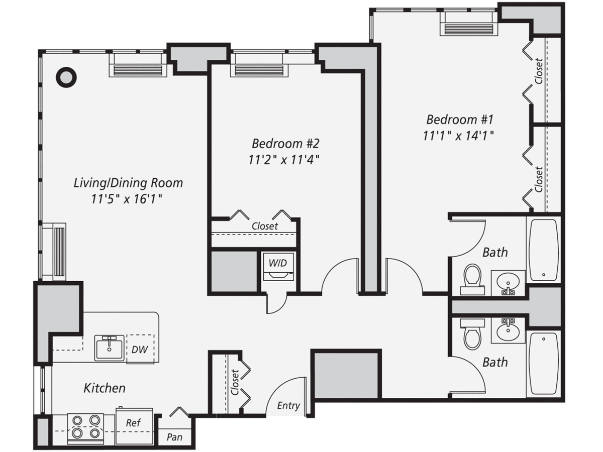 2 Bedrooms 2 Bathrooms Apartment for rent at AVA Fort Greene in Brooklyn, NY