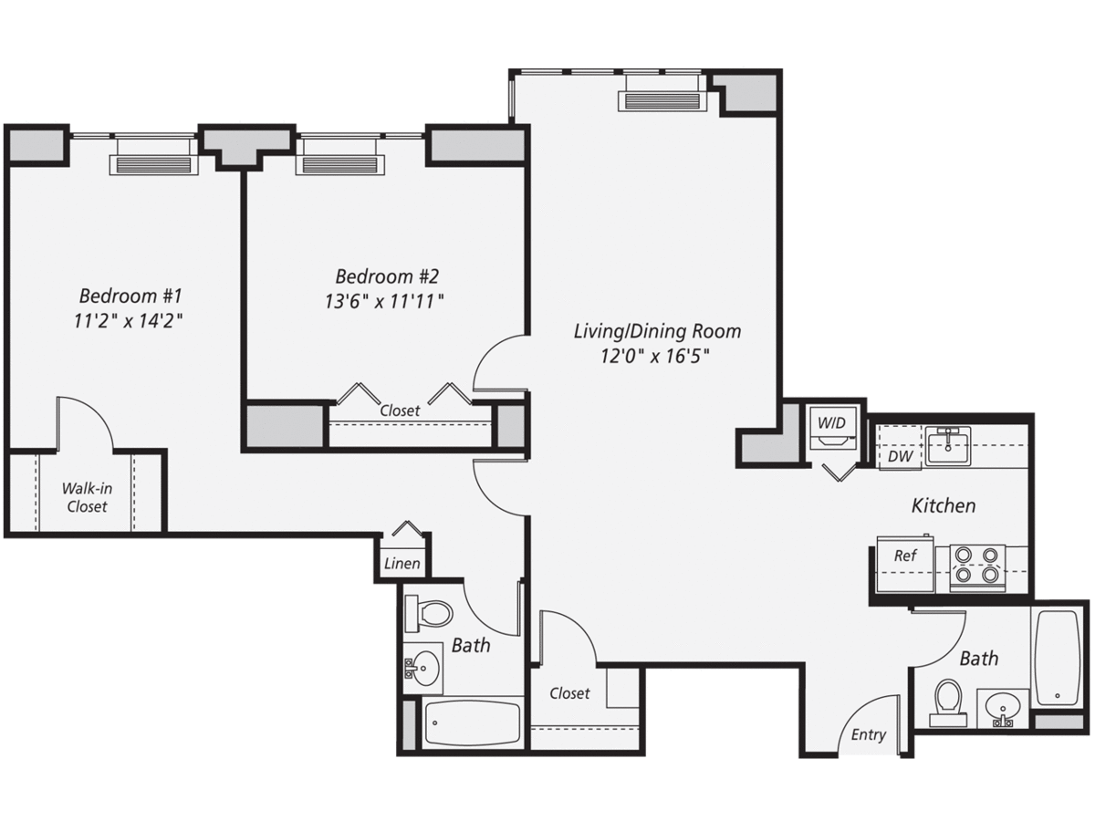 2 Bedrooms 2 Bathrooms Apartment for rent at AVA Fort Greene in Brooklyn, NY