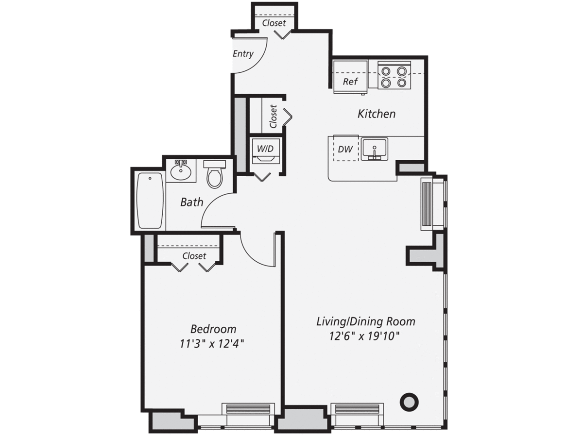 1 Bedroom 1 Bathroom Apartment for rent at AVA Fort Greene in Brooklyn, NY