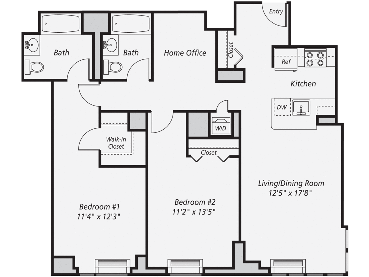 2 Bedrooms 2 Bathrooms Apartment for rent at AVA Fort Greene in Brooklyn, NY