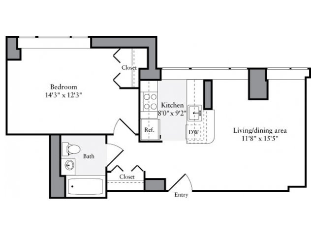 1 Bedroom 1 Bathroom Apartment for rent at Avalon Clinton in New York, NY