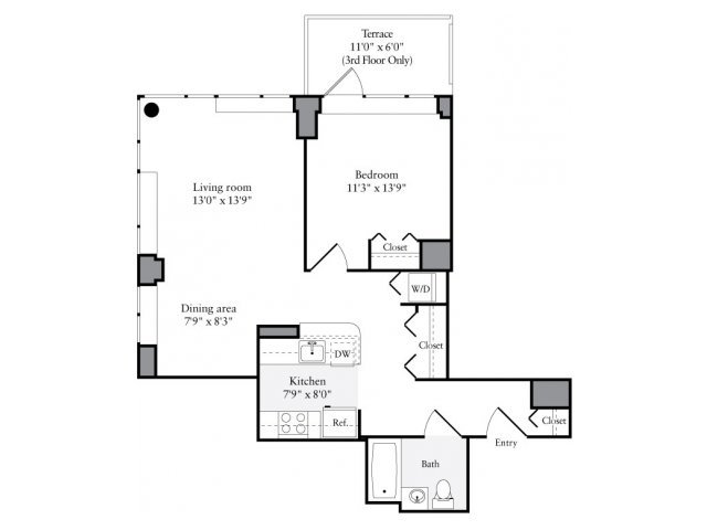 1 Bedroom 1 Bathroom Apartment for rent at Avalon Clinton in New York, NY
