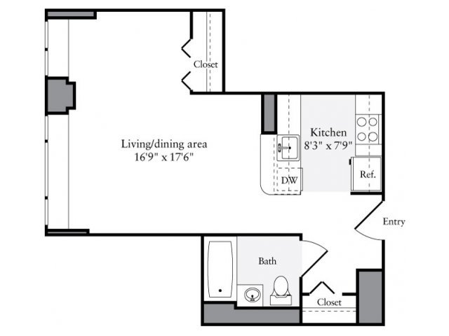 Studio 1 Bathroom Apartment for rent at Avalon Clinton in New York, NY