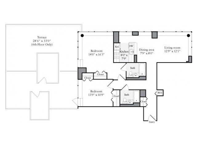 2 Bedrooms 2 Bathrooms Apartment for rent at Avalon Clinton in New York, NY