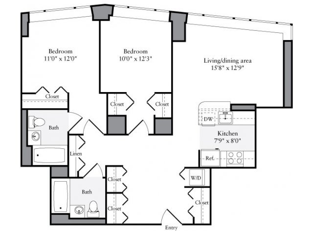 2 Bedrooms 2 Bathrooms Apartment for rent at Avalon Clinton in New York, NY