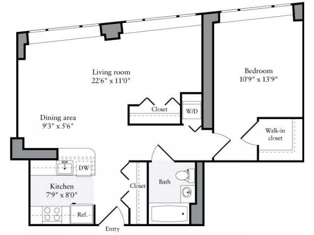1 Bedroom 1 Bathroom Apartment for rent at Avalon Clinton in New York, NY