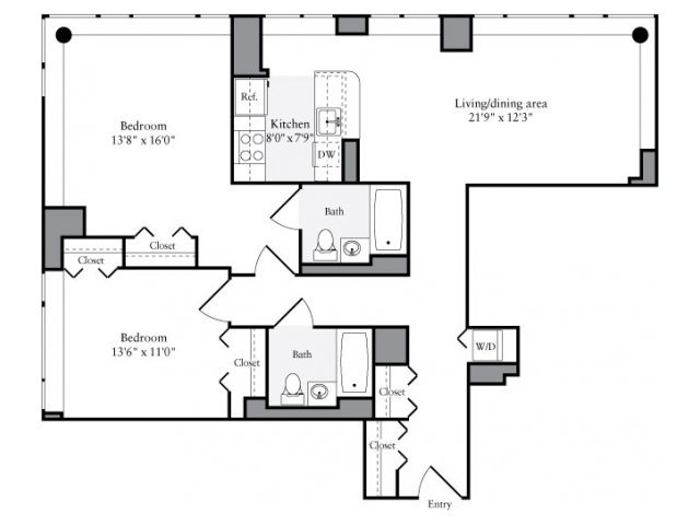 2 Bedrooms 2 Bathrooms Apartment for rent at Avalon Clinton in New York, NY