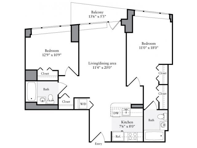 2 Bedrooms 2 Bathrooms Apartment for rent at Avalon Clinton in New York, NY