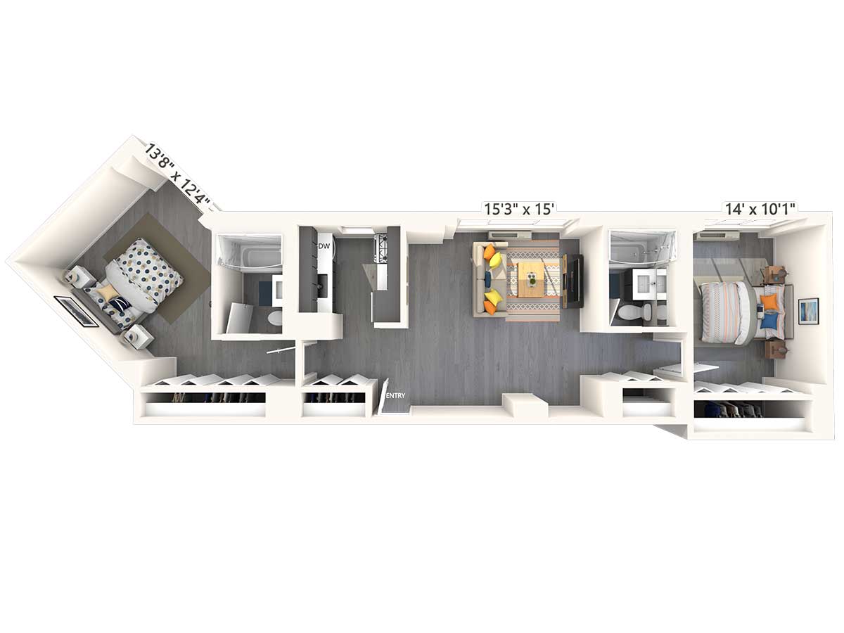 2 Bedrooms 2 Bathrooms Apartment for rent at Avalon Midtown West in New York, NY