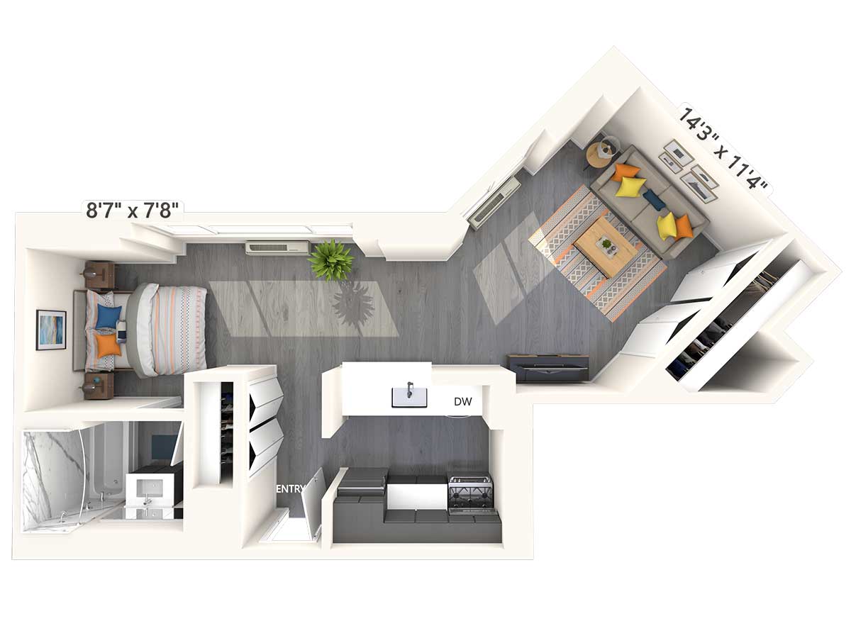 Studio 1 Bathroom Apartment for rent at Avalon Midtown West in New York, NY