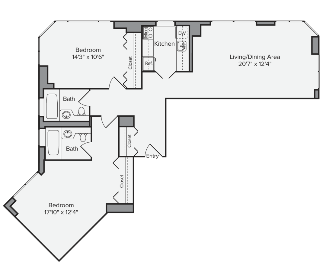 2 Bedrooms 2 Bathrooms Apartment for rent at Avalon Midtown West in New York, NY