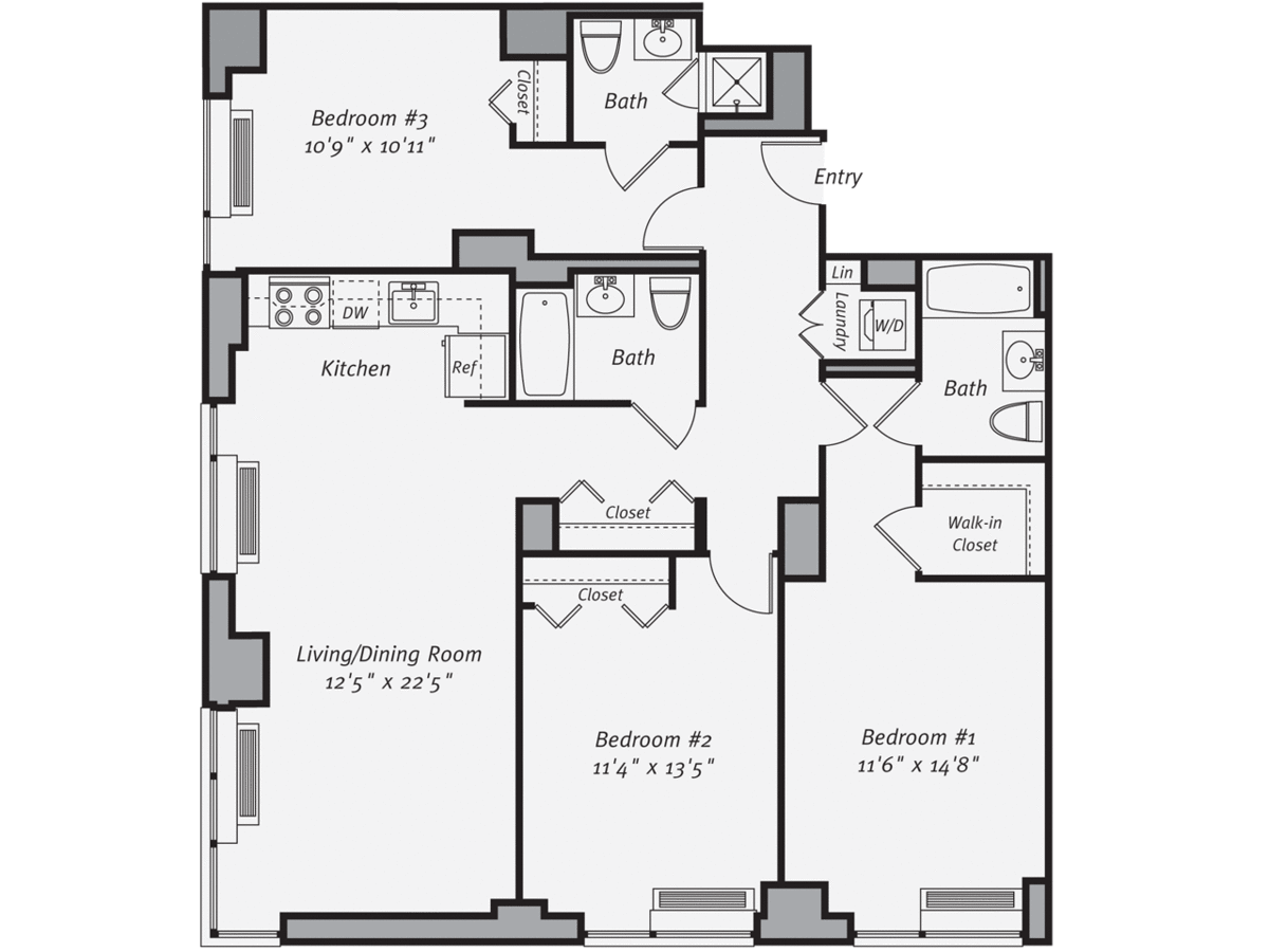 3 Bedrooms 2 Bathrooms Apartment for rent at Avalon Morningside Park in New York, NY