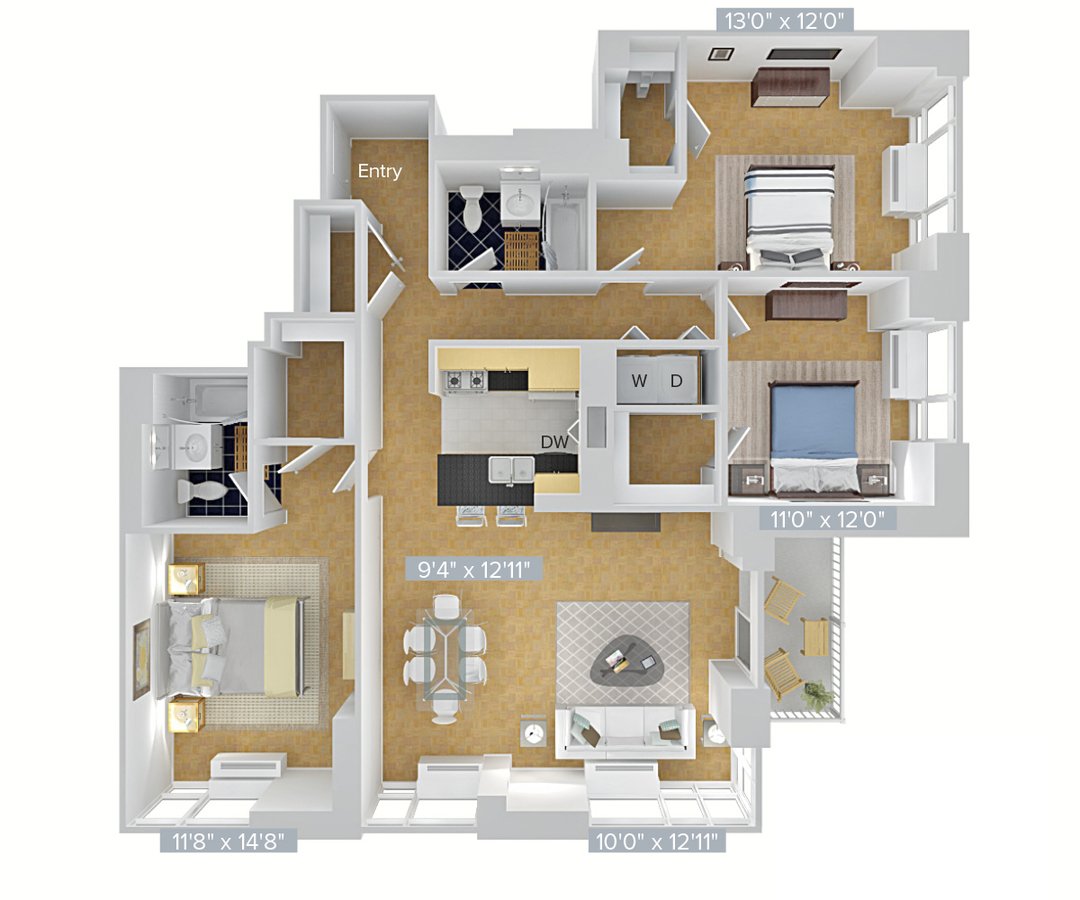 Studio 2 Bathrooms Apartment for rent at Avalon Riverview in Long Island City, NY