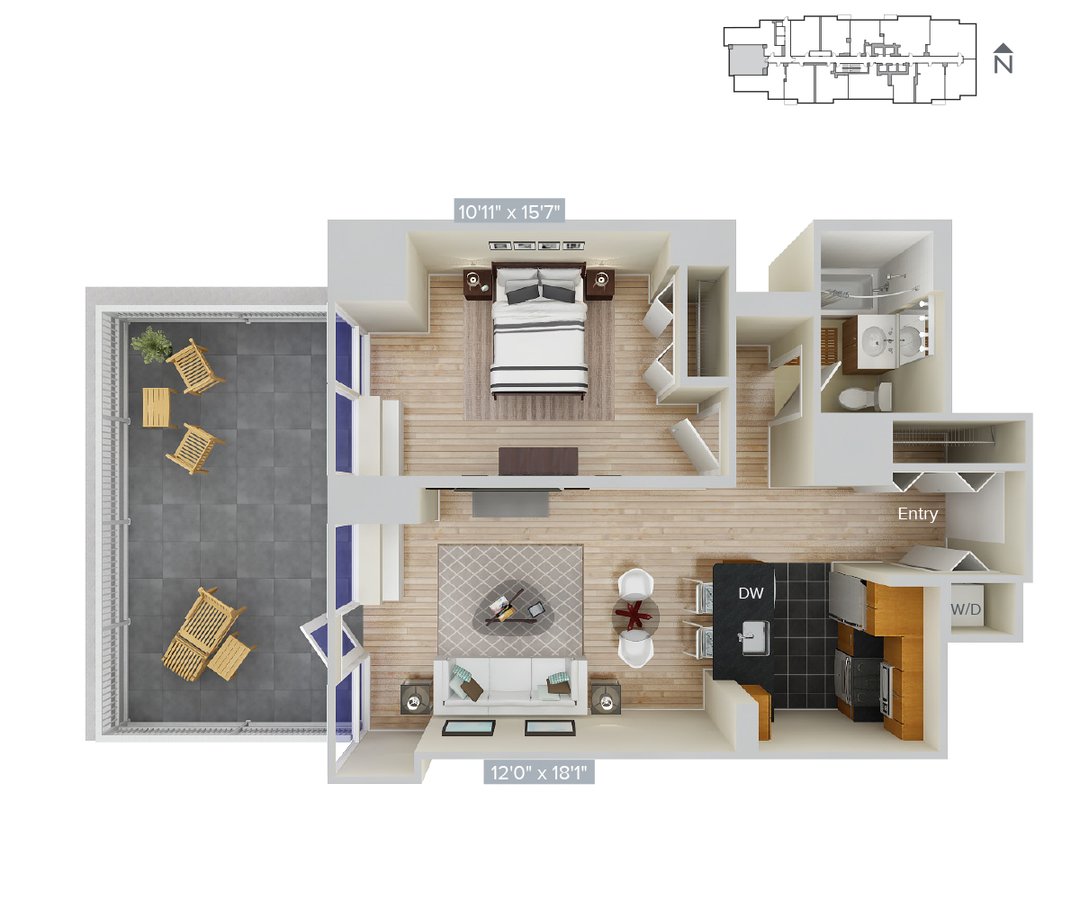 Studio 1 Bathroom Apartment for rent at Avalon Riverview in Long Island City, NY