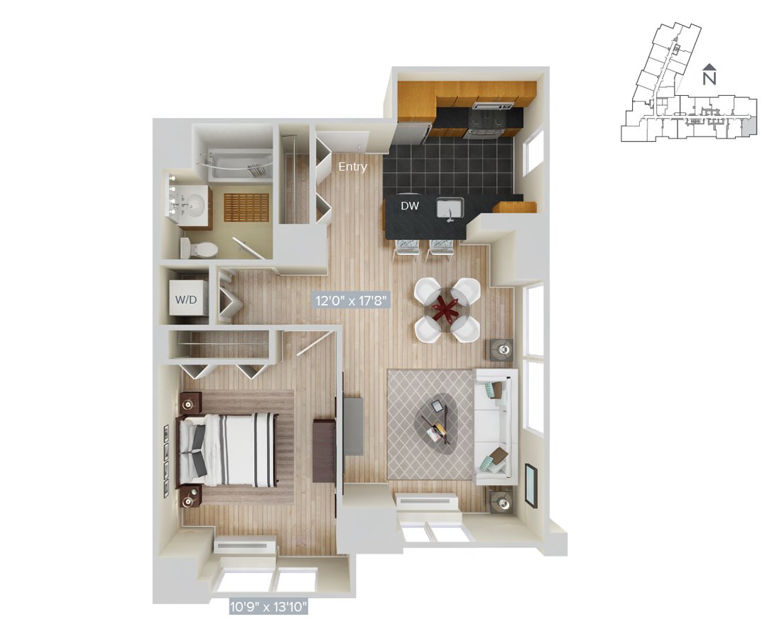 Studio 1 Bathroom Apartment for rent at Avalon Riverview in Long Island City, NY