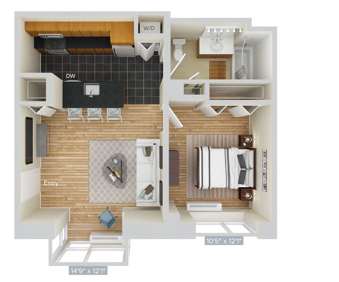 Studio 1 Bathroom Apartment for rent at Avalon Riverview in Long Island City, NY